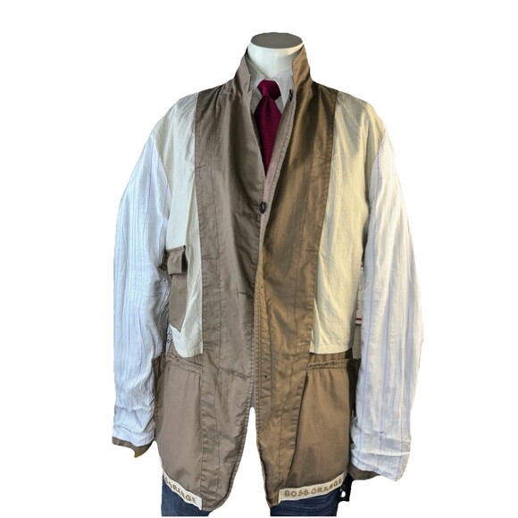 Hugo Boss Men Sz 46R Military Jacket Orange Label Cotton Canvas Sport Coat - Picture 9 of 15